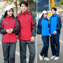 Mountaineering outdoor sports suit men couple windproof waterproof assault Jacket Women autumn and winter plus velvet padded coat size