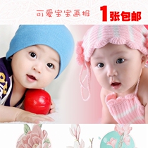 Male baby poster preparation wall painting wedding fat Doll Sticker childrens wall head pregnant woman prenatal dragon and phoenix fetus picture