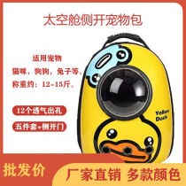 Cat Bag Out of portable 12 holes Dog Bag Space Cabin Breathable Kitty Bag Double Shoulder Large Space Pet Backpack