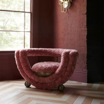 Nordic Light Lavish Lamb Suede Sofa Chair Living Room Bedroom Medieval Art Italian Wine Glass Styling Casual Single Chair