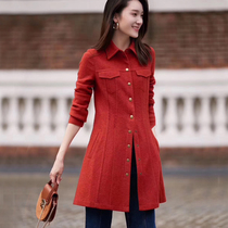 Brother new womens counter 2021 autumn and winter Korean fan fashion long woolen windbreaker coat women