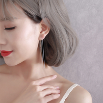 925 silver minimalist wind ear line female Han fresh box chain ear hanging tempera nude chain ear decoration Little Ginsl lukewarm wind