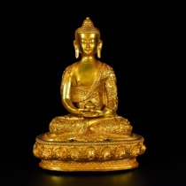 Book house Buddhist hall to put pure copper and gold inlaid glazed gem Sakyamuni longevity Buddha pendulum piece