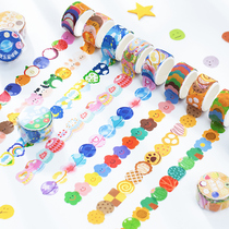 DIY die-cut washi tape milky series hand-painted color basic hand account decorative stickers 100 pieces into 8 styles