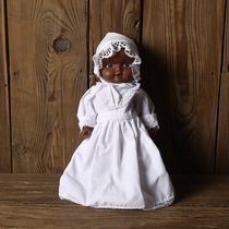 German 70s antique black doll vintage European old doll old toy doll collection