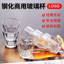 Tempered glass beer cup Household creative drinking cup Water cup Commercial octagonal cup Small KTV bar special
