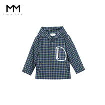 MM Mai Meng childrens clothing 2021 Autumn New British blue plaid hooded long sleeve coat thin MC9110021