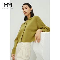 MM lemon spring autumn season new wool knit cardiovert sweatshirt green short loose cardio-hoodie jacket woman 5C8231291