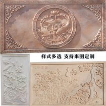 Stone carving relief mural White marble flower blooming rich marble shadow wall Background wall Sunset red and blue stone ground carving window grilles