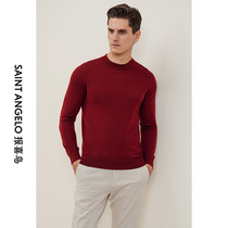 Saint Angelo 2020 autumn new mens business casual round neck pullover sweater red sweater EBY203085