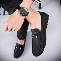 Mens shoes business British set foot Bean shoes mens young mens casual leather shoes a pedal lazy shoes mens trend