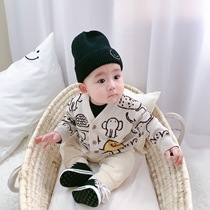 ins baby elephant sweater knitted cardigan jacket spring early autumn dress Korean baby clothes cute super cute foreign