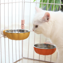 Dog Basin Dog Bowl cat Cat Food Basin Dogs Drinking Water Bowls Anti-Overturning Young Cat Cat Bowls Pets Suspended Stainless Steel Rice Bowls