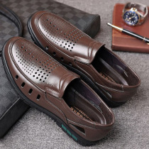 High Quality Quality Middle-aged Mens Hollowed-out Sandal Sandals Shoes Mid Aged Male father Grandfather Breathable Sandals
