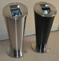 Hotel stainless steel trash can Lobby vertical with ashtray Shopping mall lobby elevator entrance Hotel outdoor peel box