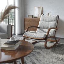 Rocking chair Nordic single lazy sofa balcony casual living room home chair sleeping chair adult casual wooden recliner