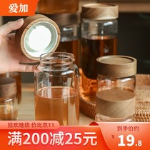 Food grade glass jam bottle honey jar tea jar Birds Nest separate bottle Japanese coffee powder sealed storage tank