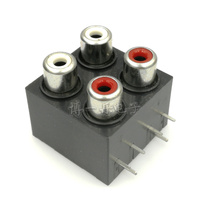 Avsame-core socket RCA Lotus interface AV4 four-hole seal all-inclusive Upper White and lower red audio signal Holder