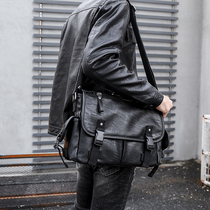 Korean mens leather cross bag 2021 new trend soft cowhide shoulder bag large capacity casual mens bag