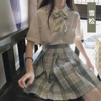 JK suit full uniform skirt genuine female summer Japanese student dress college style pleated skirt gentle one-knife grid skirt