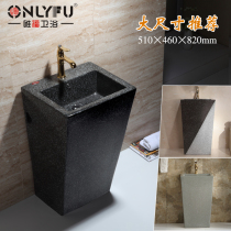 (D951 large size column basin) balcony column basin black personalized wash basin floor type washbasin Square