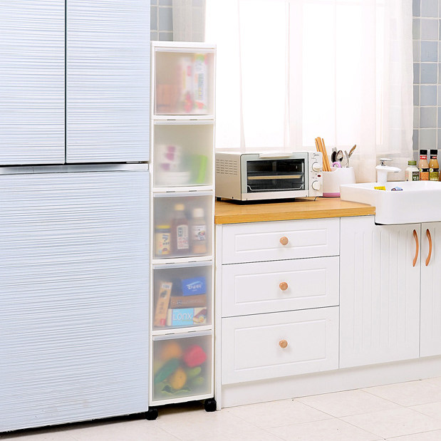 26CM drawer-type gap storage cabinet childrens multi-storey locker plastic gap finishing cabinet kitchen narrow cabinet