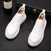  Mens shoes thick-soled inner increase white casual shoes mens white shoes Korean version of the trend of all-match young mens board shoes high top