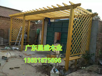 Anticorrosive wood grape rack terrace flower rack pavilion staircase balcony courtyard flower box guardrail grid fence wooden door step