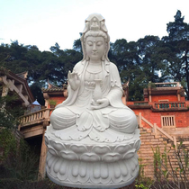 Stone carving white marble dripping Guanyin Buddha statue three-sided Guanyin Bodhisattva Jizo King Buddha statue Stone statue Outdoor sculpture decoration