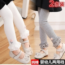 1 year old female baby beats bottom pants 2 Chunqiu Season baby Young can open crotch 3 Children pure cotton pants summer thin trousers outside wearing