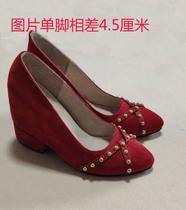  Tailor-made one-foot increased leather pointed womens shoes high and low shoes shoes long and short legs shoes