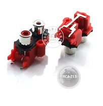 RCA-213 socket two-channel audio socket 2-position two-hole Lotus Holder two-position lotus seat AV-8 4 red and white