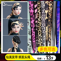 Childrens adult Latin dance hair band tie headband headband Latin dance accessories turban competition practice performance accessories