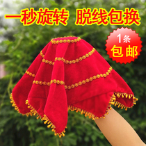 Hand silk flower dance square dance red handkerchief childrens grade two people turn octagonal towel northeast twist Yangko dance a
