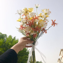 ins wind small daisy emulated floral bouquet of flowers and props Dutch Chrysanthemum Writing True Photography Props Hand Holding Flowers