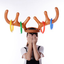 Santa Funny Reindeer Antler Christmas Toy Inflatable Reindee