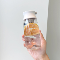 Fitness sports water cup female cute summer student simple portable plastic cup High temperature resistant tea cup with filter
