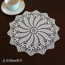 American lace hollow table mat table mat coffee table mat European style fabric round bowl mat plate mat tea set mat cushion bottle mat