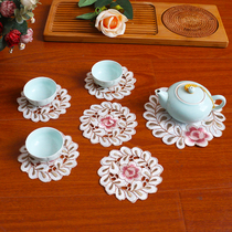 European simple modern placemat plate pad bowl pad fabric Heat insulation pad Embroidered coaster Teapot tea bowl pad Tea plate cover cloth