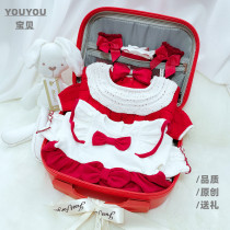 Autumn and winter New newborn baby girl clothes set gift box full moon 100 days old gift box