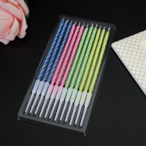 Colorful thread birthday candle Net red creative candle color slender candle box 12 romantic adult