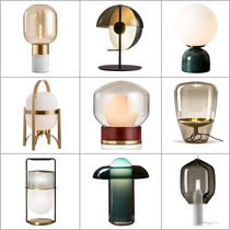 Nordic ins glass table lamp Simple creative bedside designer model bedroom decoration postmodern light luxury table lamp