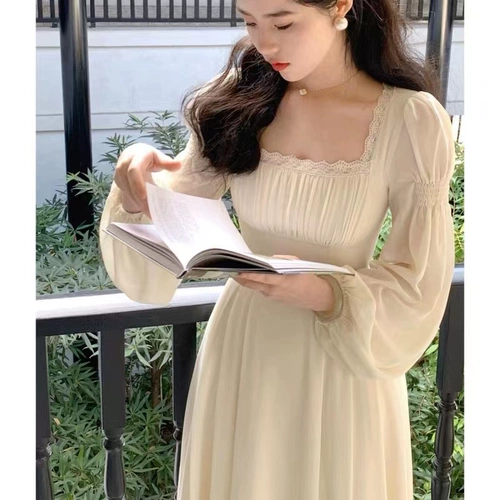 Сверхдлинное платье, длинная длинная юбка, подходит для подростков, французский стиль