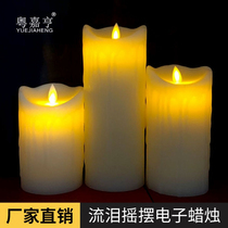 Diameter 7 5cm tear swing electronic candle light led wedding birthday for Buddha romantic high simulation candle set