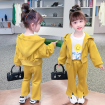 Girls hoot suit 2023 new autumn childrens clothes baby spring and autumn fashion two pieces
