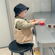 Childrens waistcoat Spring and Autumn Thin Outside Wearing Boy Girl Baby Maclip Vest Foreign Air Male Treasure 2022 New Kamshoulders