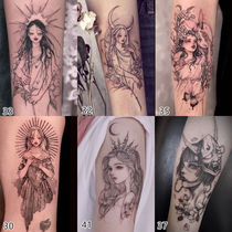 Tattoo stickers new waterproof long-lasting personality tide Japanese Ukiyo-e Geisha beautiful princess arm arm sticker
