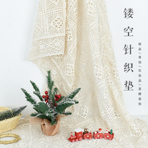 Hollow woven mat photo props Cake Gourmet dessert lace tablecloth mat photography background decorative props