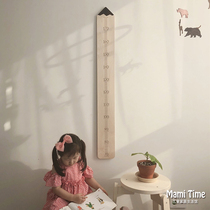 Korea INS creative cartoon baby measuring height ruler solid wood hanging ruler removable children childrens room decoration