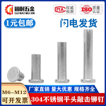 M6M8M10M12 Stainless Steel 304 Flat Head Solid Rivets GB109 Knock Type Ventilation Tube